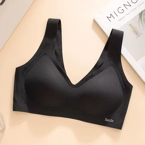 Women Comfort Sports Breathable Push up Underwear Fashion Seamless Invisible Elasticity Jelly Support Strips Solid Color Bra