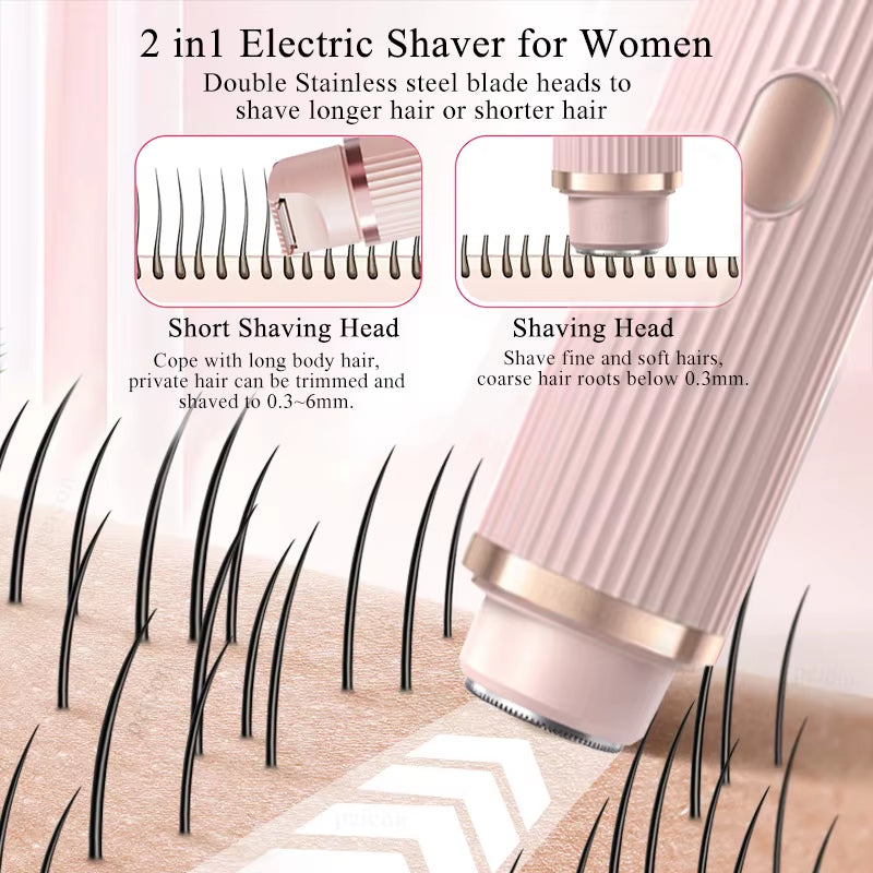 Women'S Painless Electric Shaver Portable Body Hair Trimmer Epilator for Whole Body Skin Care Flawless Shaving Device