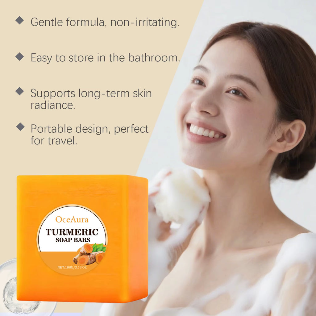 Turmeric Soap Bar Deep Hydration Moisturizing Skin Cleansing Smooth Dirt Remover Honey Ginger Lightening Turmeric Soap